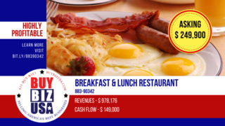 Breakfast & Lunch Restaurant-Revenues nearing $1M