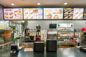 Name brand fast-food franchise at same location
