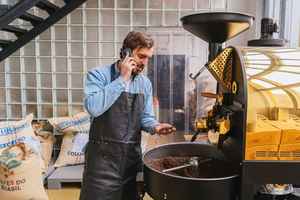 Coffee roasting facility with commercial accounts